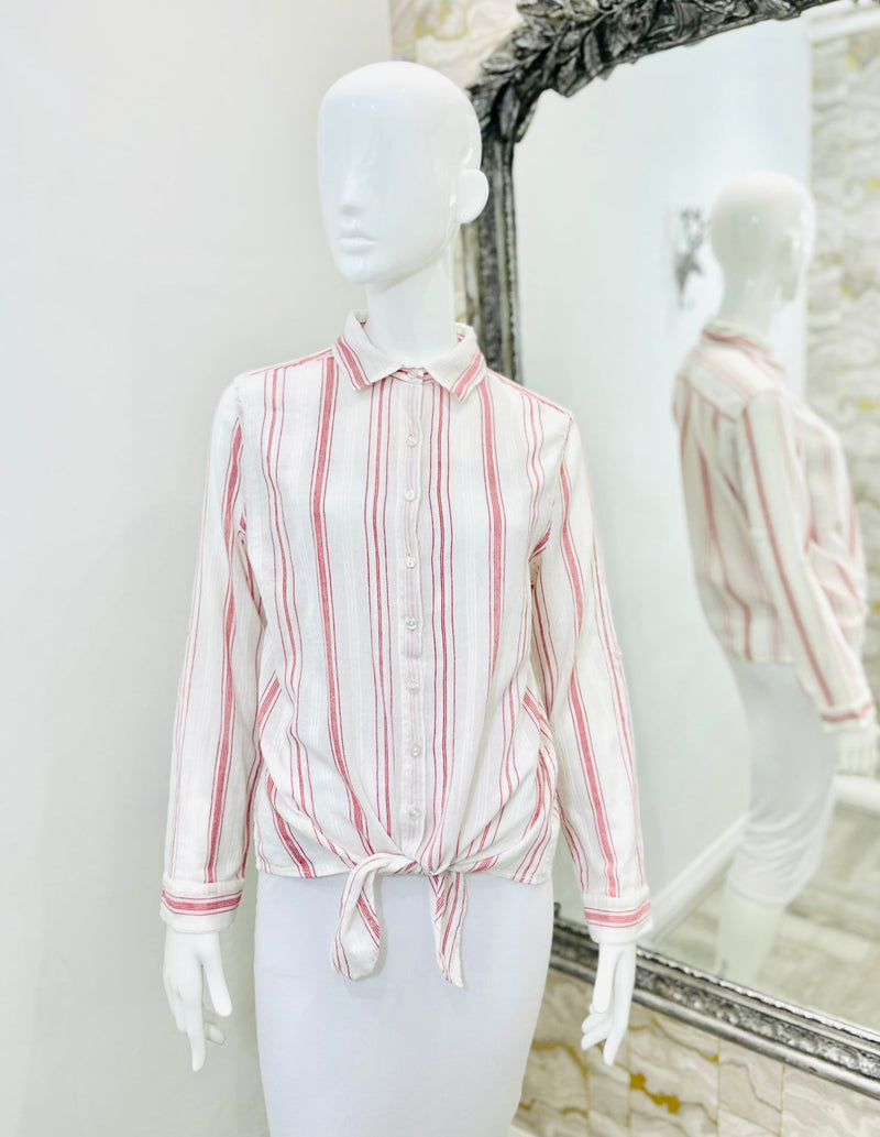 Melissa Odabash Striped Cotton Shirt. Size M
