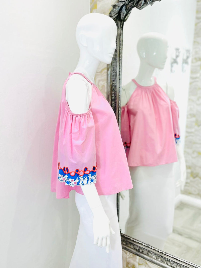 Peter Pilotto Cotton Cold Shoulder Top. Size 8UK