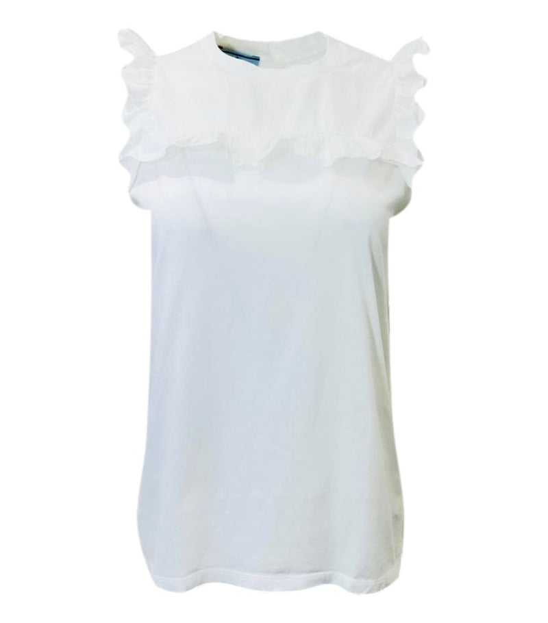 Prada Cotton Ruffle Top. Size M