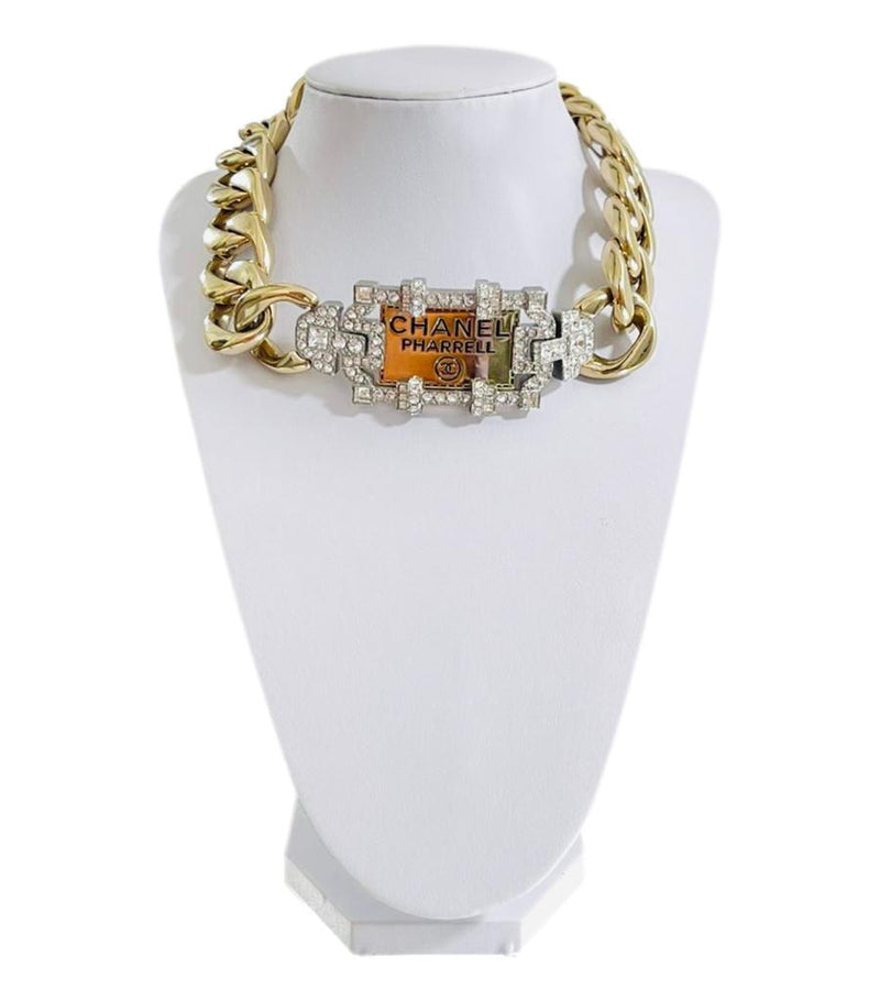 Chanel x Pharell Williams Chunky Chain & Crystal Choker Necklace