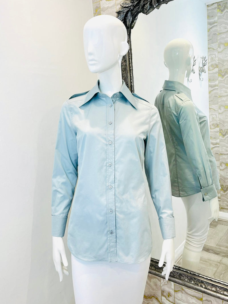 Gucci Cotton Shirt With Epaulettes. Size 38IT