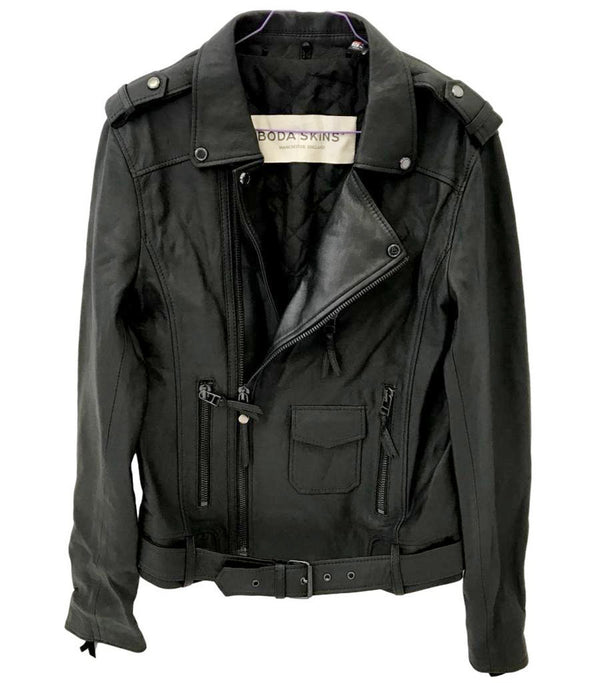 Designer Dress Agency London - Bodaskins Leather Biker Jacket. Size XS - Shush At The Wellington