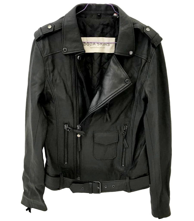 Designer Dress Agency London - Bodaskins Leather Biker Jacket. Size XS - Shush At The Wellington