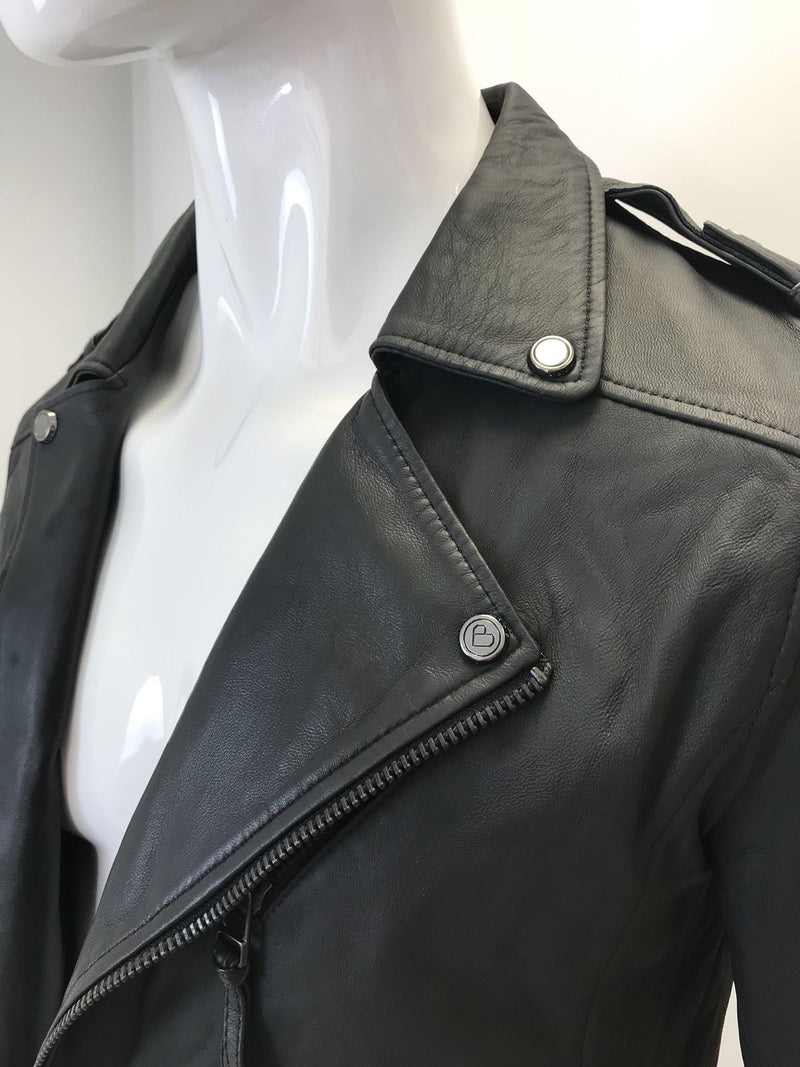 Designer Dress Agency London - Bodaskins Leather Biker Jacket. Size XS - Shush At The Wellington