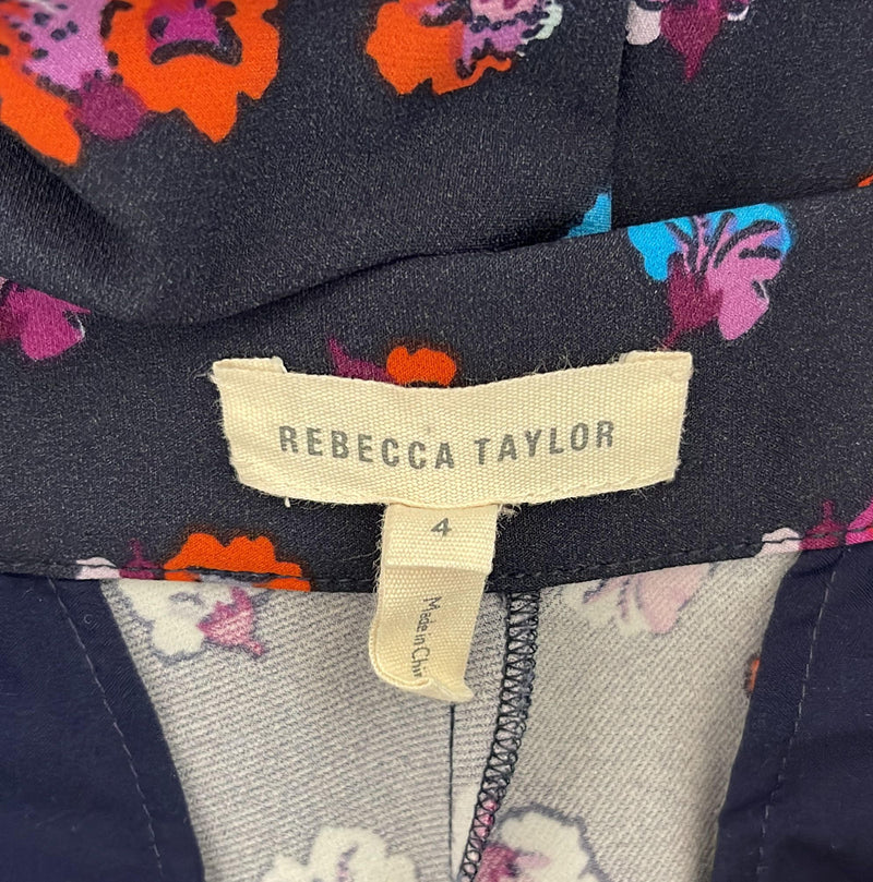 Rebecca Taylor Cropped Floral Trousers. Size 4US