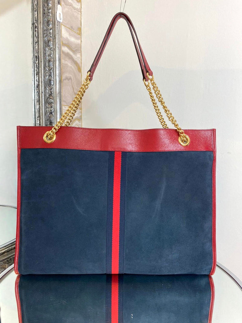 Gucci Rajah Large Suede Shopper Bag
